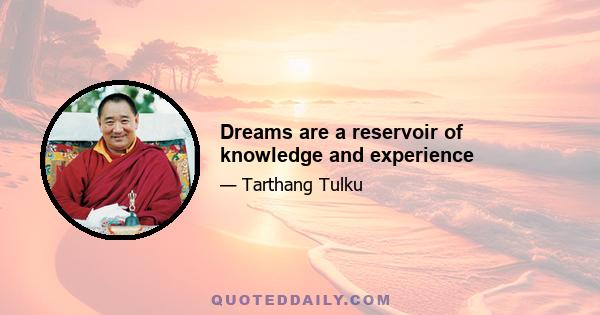 Dreams are a reservoir of knowledge and experience