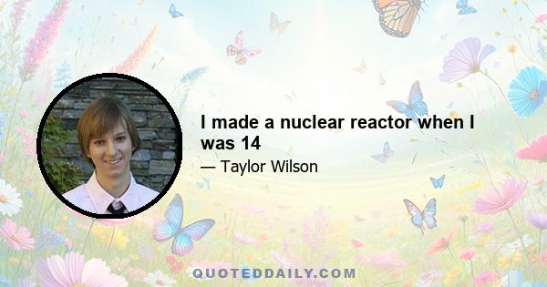 I made a nuclear reactor when I was 14