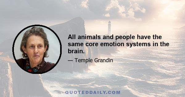 All animals and people have the same core emotion systems in the brain.