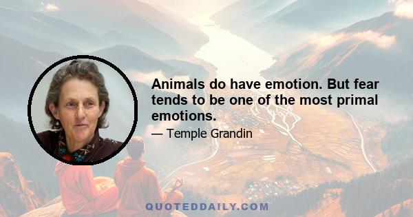 Animals do have emotion. But fear tends to be one of the most primal emotions.