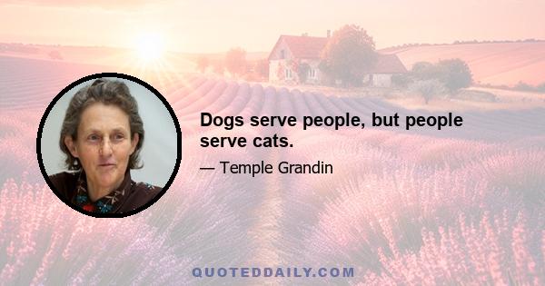 Dogs serve people, but people serve cats.