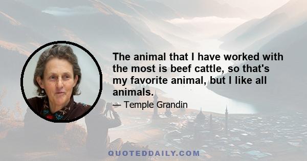 The animal that I have worked with the most is beef cattle, so that's my favorite animal, but I like all animals.