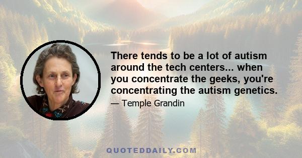 There tends to be a lot of autism around the tech centers... when you concentrate the geeks, you're concentrating the autism genetics.