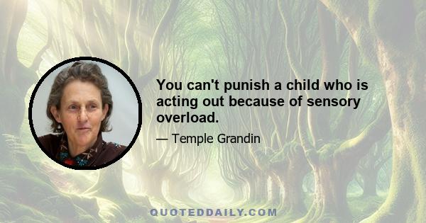 You can't punish a child who is acting out because of sensory overload.