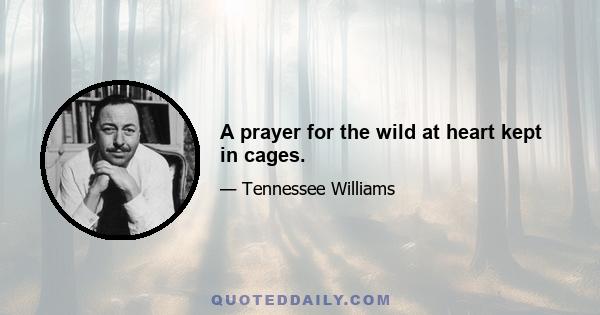 A prayer for the wild at heart kept in cages.