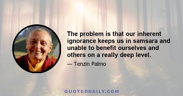 The problem is that our inherent ignorance keeps us in samsara and unable to benefit ourselves and others on a really deep level.