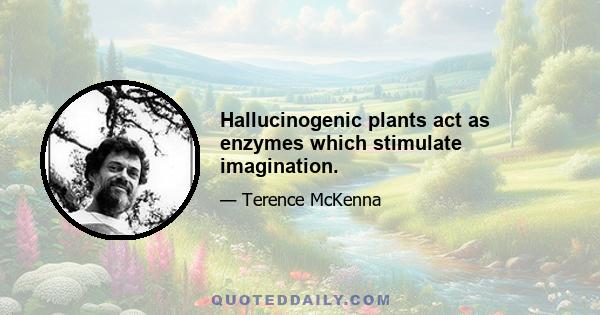 Hallucinogenic plants act as enzymes which stimulate imagination.