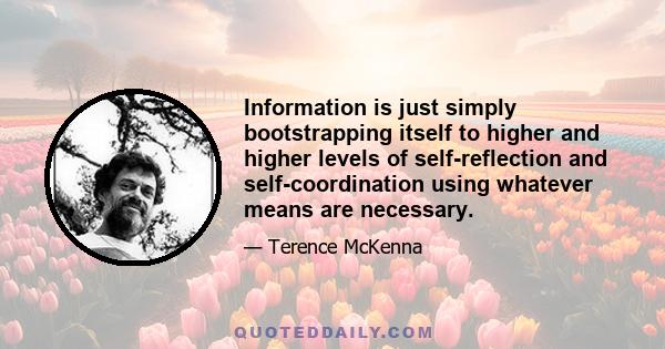 Information is just simply bootstrapping itself to higher and higher levels of self-reflection and self-coordination using whatever means are necessary.