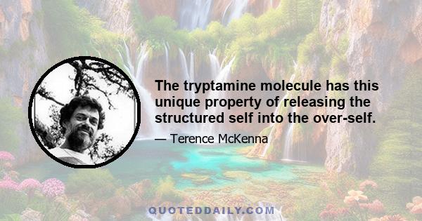 The tryptamine molecule has this unique property of releasing the structured self into the over-self.