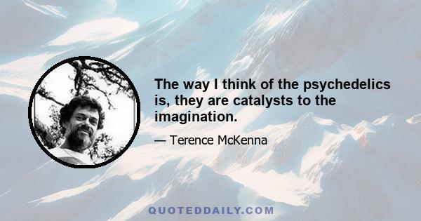 The way I think of the psychedelics is, they are catalysts to the imagination.