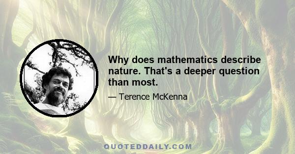 Why does mathematics describe nature. That's a deeper question than most.