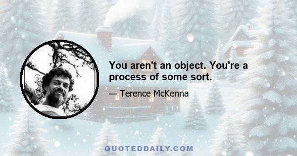 You aren't an object. You're a process of some sort.