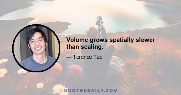 Volume grows spatially slower than scaling.