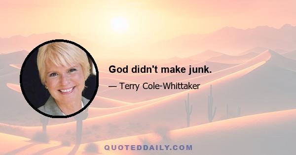 God didn't make junk.