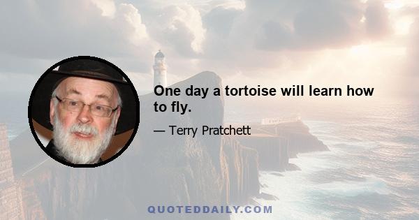 One day a tortoise will learn how to fly.