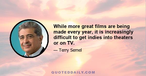 While more great films are being made every year, it is increasingly difficult to get indies into theaters or on TV.