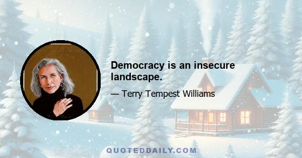 Democracy is an insecure landscape.