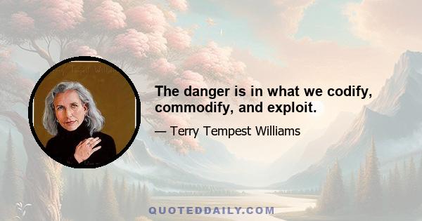 The danger is in what we codify, commodify, and exploit.