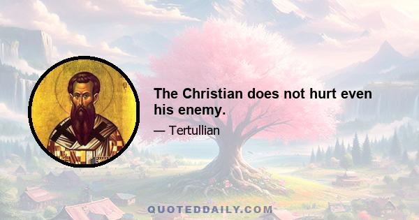 The Christian does not hurt even his enemy.