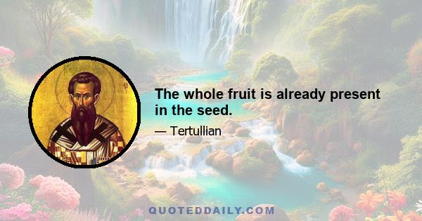 The whole fruit is already present in the seed.