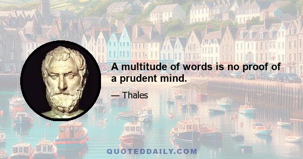 A multitude of words is no proof of a prudent mind.