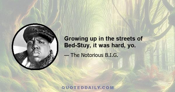 Growing up in the streets of Bed-Stuy, it was hard, yo.