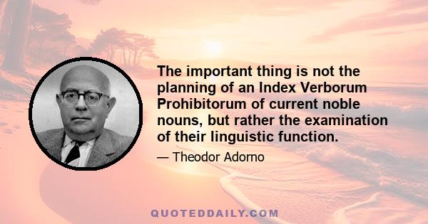 The important thing is not the planning of an Index Verborum Prohibitorum of current noble nouns, but rather the examination of their linguistic function.