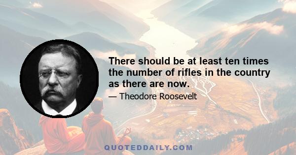 There should be at least ten times the number of rifles in the country as there are now.