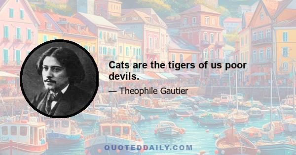 Cats are the tigers of us poor devils.