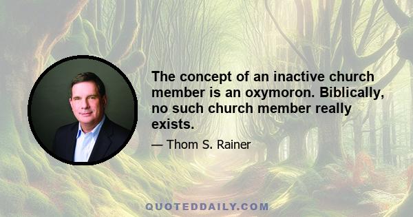 The concept of an inactive church member is an oxymoron. Biblically, no such church member really exists.