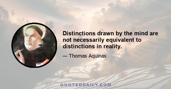 Distinctions drawn by the mind are not necessarily equivalent to distinctions in reality.