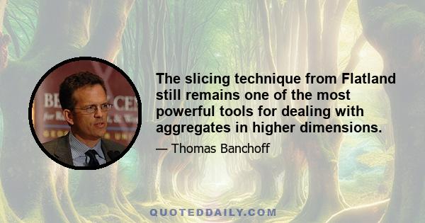 The slicing technique from Flatland still remains one of the most powerful tools for dealing with aggregates in higher dimensions.