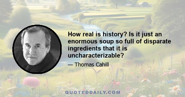 How real is history? Is it just an enormous soup so full of disparate ingredients that it is uncharacterizable?