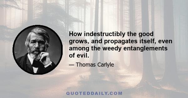 How indestructibly the good grows, and propagates itself, even among the weedy entanglements of evil.