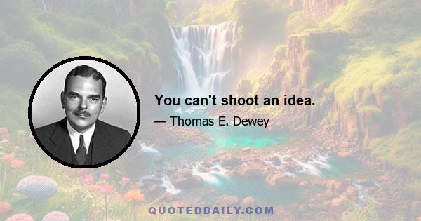 You can't shoot an idea.