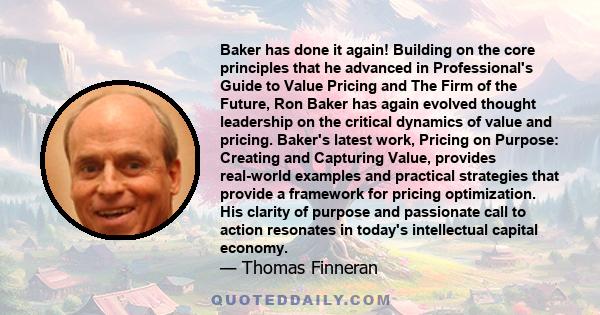 Baker has done it again! Building on the core principles that he advanced in Professional's Guide to Value Pricing and The Firm of the Future, Ron Baker has again evolved thought leadership on the critical dynamics of