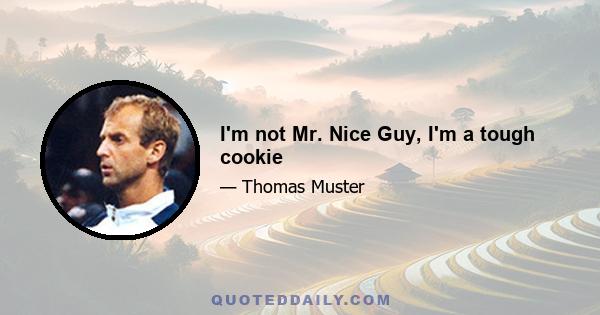 I'm not Mr. Nice Guy, I'm a tough cookie