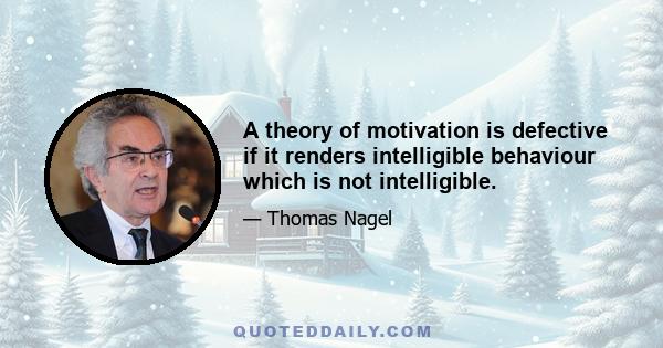 A theory of motivation is defective if it renders intelligible behaviour which is not intelligible.