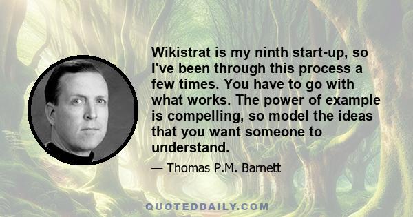 Wikistrat is my ninth start-up, so I've been through this process a few times. You have to go with what works. The power of example is compelling, so model the ideas that you want someone to understand.