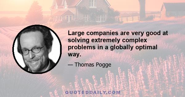 Large companies are very good at solving extremely complex problems in a globally optimal way.