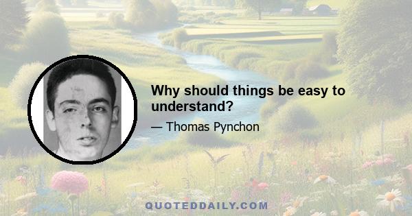 Why should things be easy to understand?