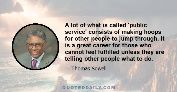 A lot of what is called 'public service' consists of making hoops for other people to jump through. It is a great career for those who cannot feel fulfilled unless they are telling other people what to do.