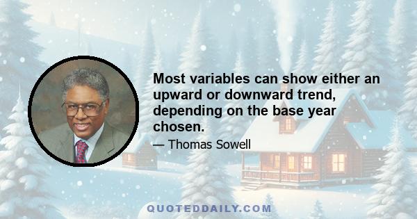 Most variables can show either an upward or downward trend, depending on the base year chosen.