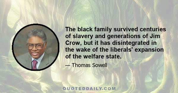 The black family survived centuries of slavery and generations of Jim Crow, but it has disintegrated in the wake of the liberals' expansion of the welfare state.