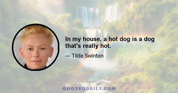 In my house, a hot dog is a dog that's really hot.