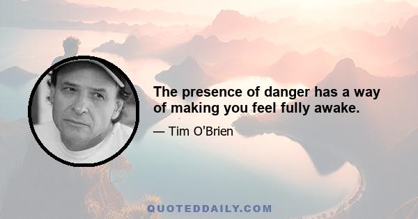 The presence of danger has a way of making you feel fully awake.