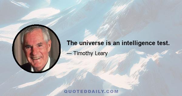 The universe is an intelligence test.