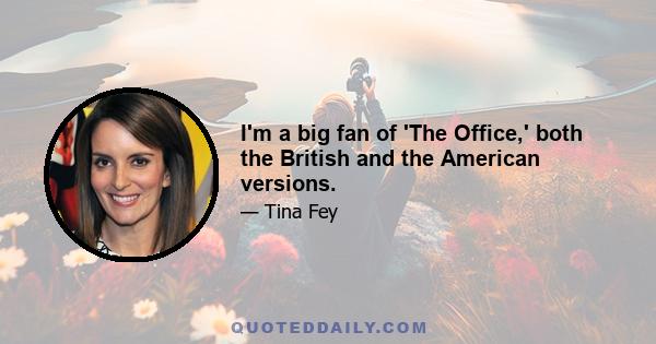 I'm a big fan of 'The Office,' both the British and the American versions.