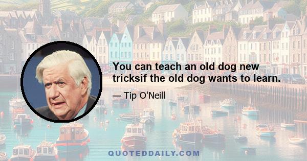 You can teach an old dog new tricksif the old dog wants to learn.