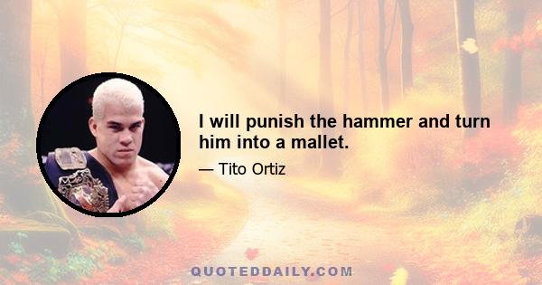 I will punish the hammer and turn him into a mallet.